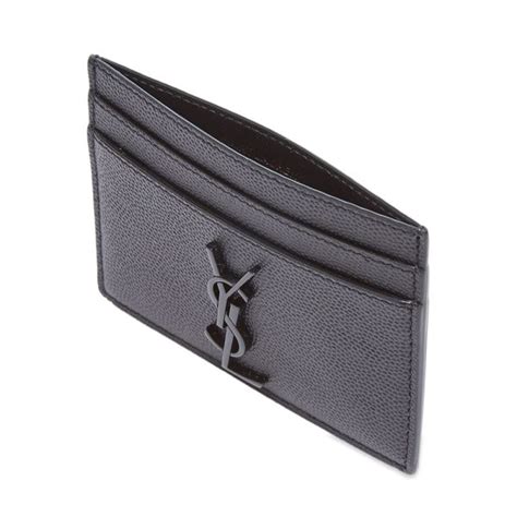 ysl card holder black logo|saint laurent black card holder.